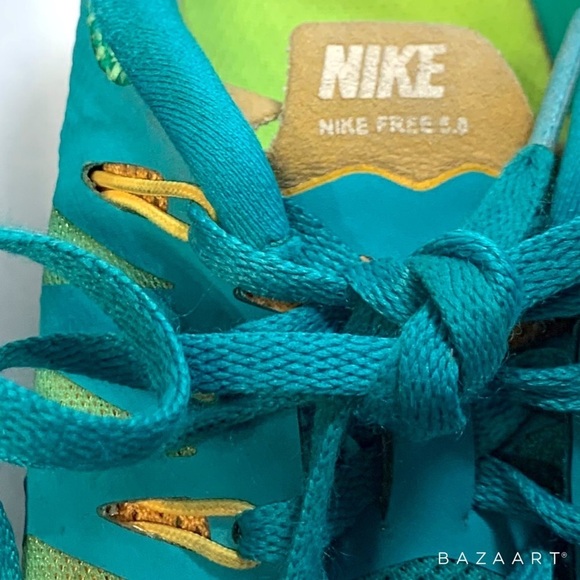 Nike Free run 5.0 teal Women’s running shoes Teal and Yellow Size: 7.5 - Picture 9 of 11